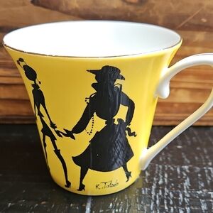 VINTAGE 2005 COLLECTIBLE R.TOLEDO for Nordstrom Chic Yellow Silhouette Mug